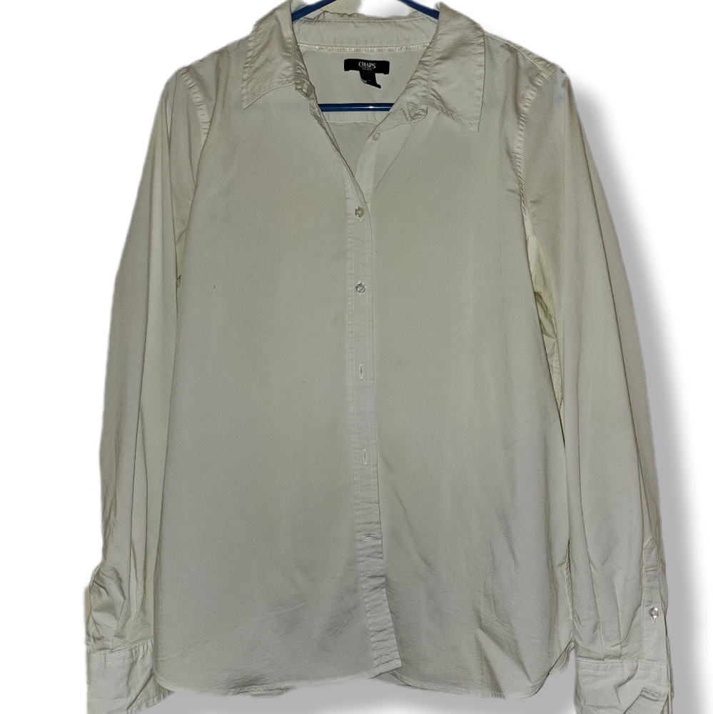 Chaps White Button Up Ladies Shirt